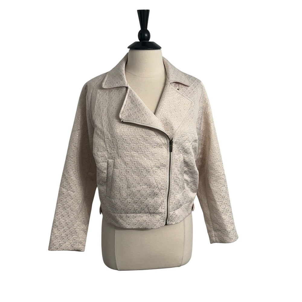 A New Day Women's Long Sleeve Fully Lined Sparkle Moto Jacket